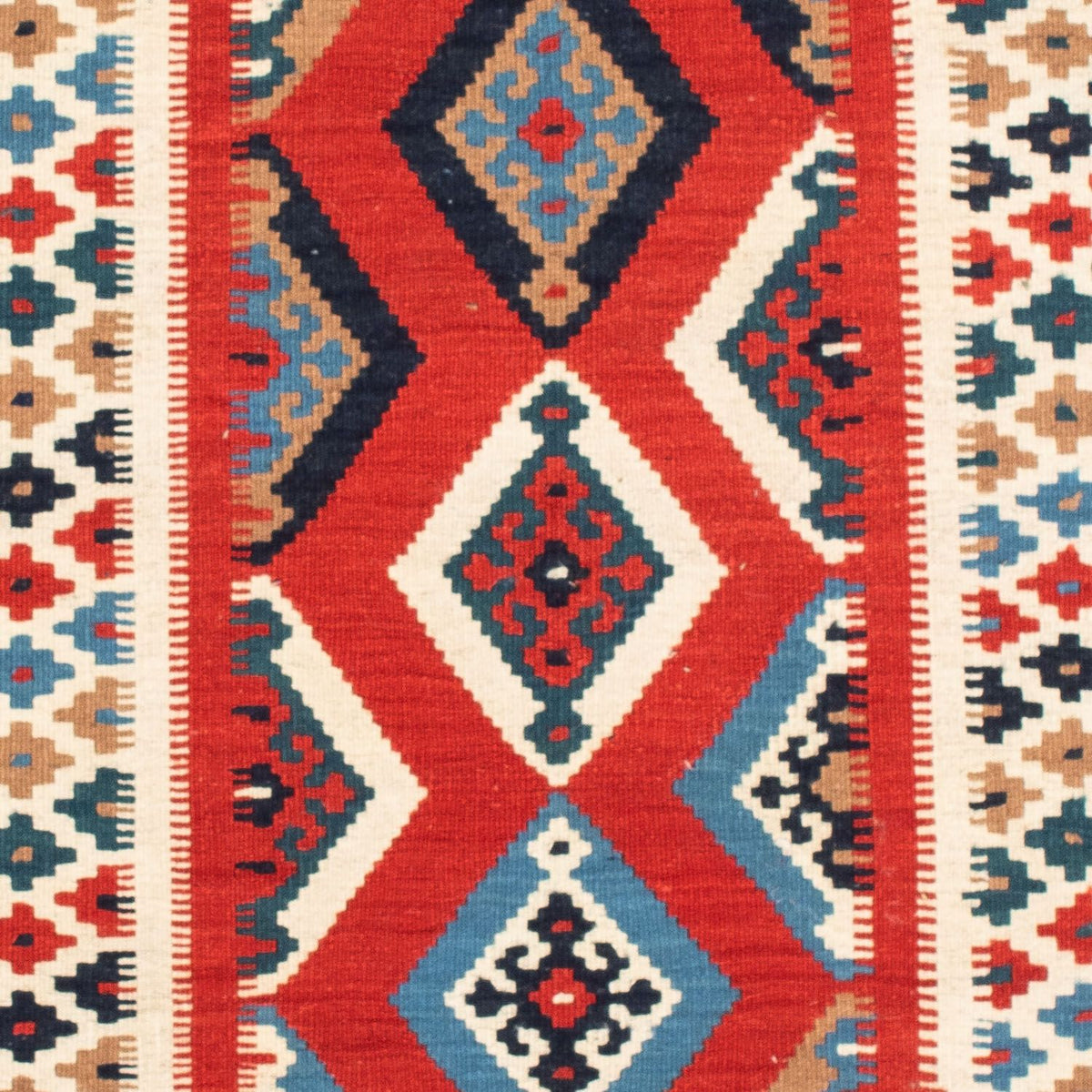 Kelim Rug - Oriental square  - 105 x 102 cm - red