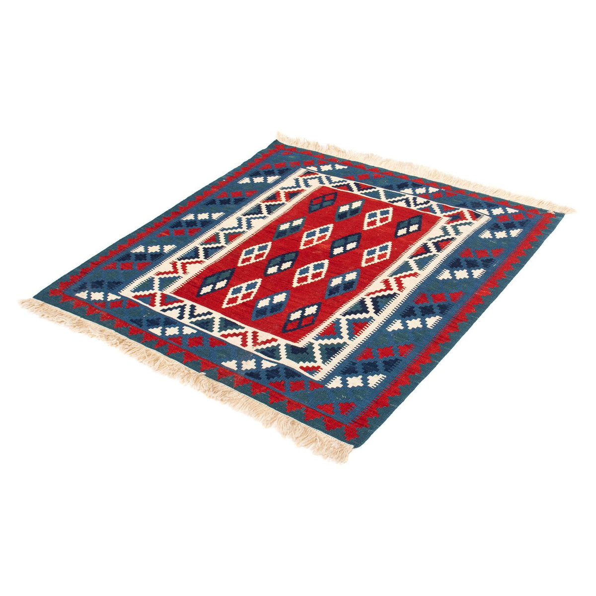 Kelim Rug - Oriental square  - 104 x 100 cm - dark blue