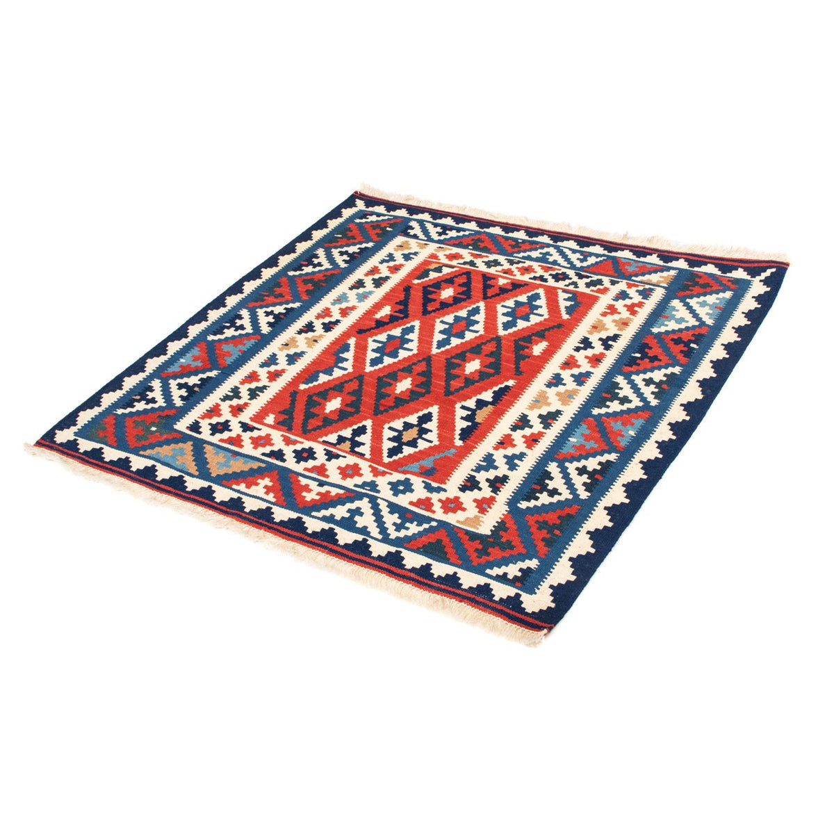 Kelim Rug - Oriental square  - 102 x 100 cm - blue