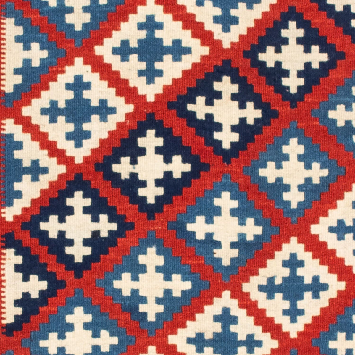 Kelim Rug - Oriental square  - 100 x 100 cm - blue