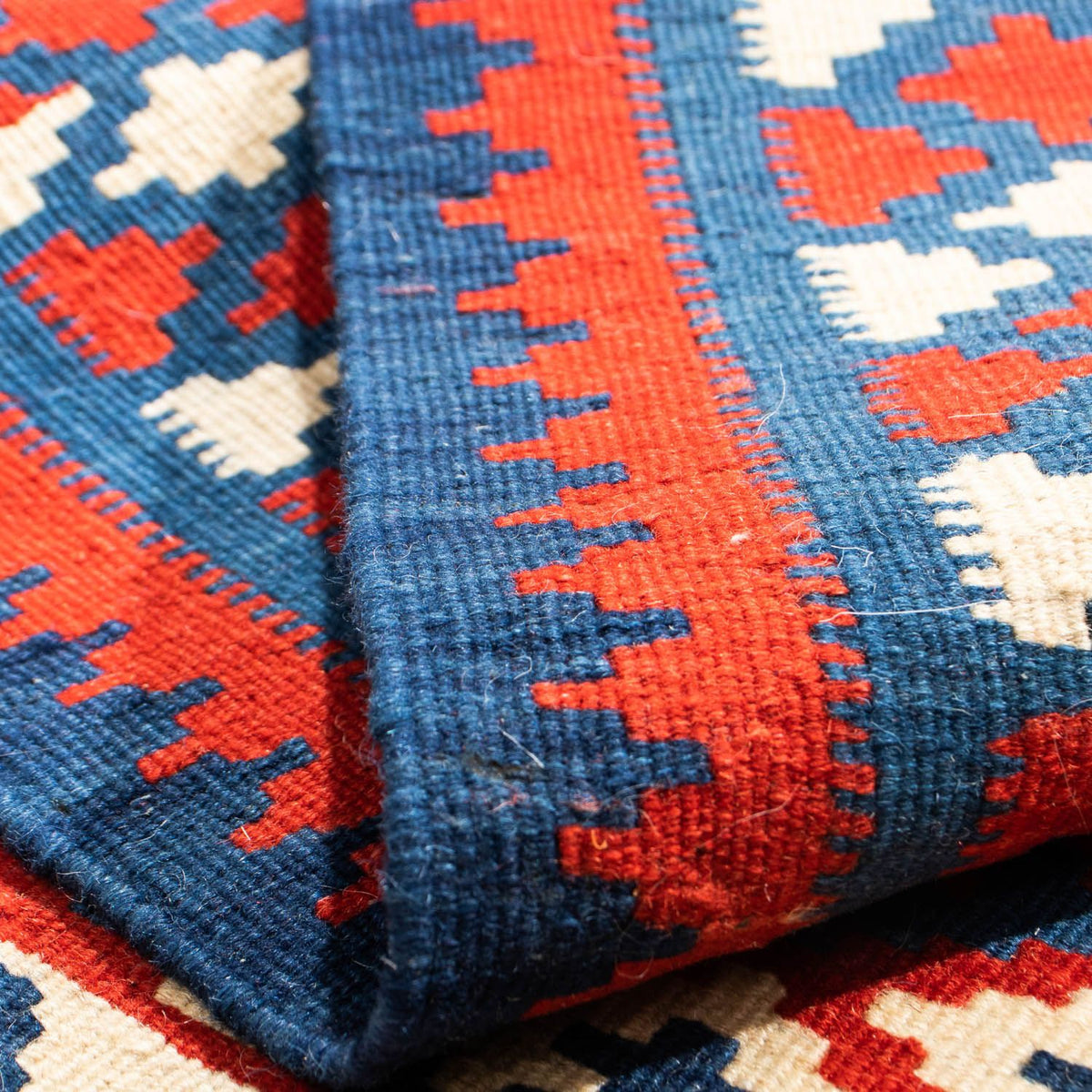 Kelim Rug - Oriental square  - 102 x 102 cm - dark red