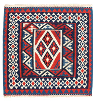 Kelim Rug - Oriental square  - 100 x 100 cm - red