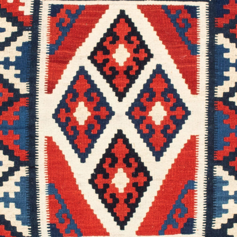 Kelim Rug - Oriental square  - 100 x 100 cm - red