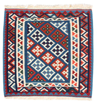 Kelim Rug - Oriental square  - 104 x 101 cm - blue
