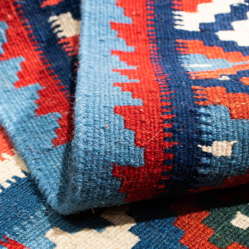 Kelim Rug - Oriental square  - 104 x 101 cm - blue