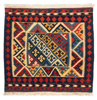 Kelim Rug - Oriental square  - 110 x 109 cm - red