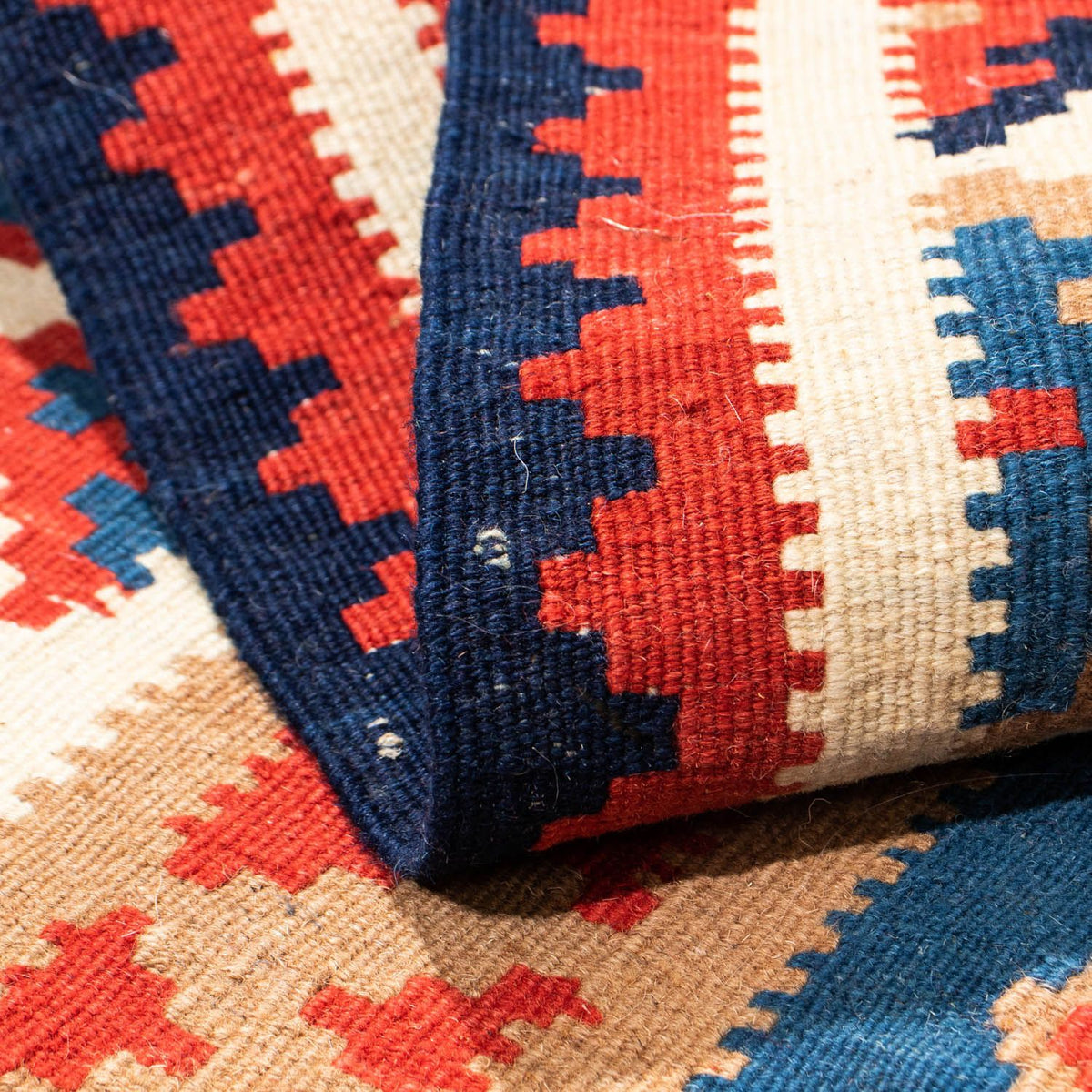 Kelim Rug - Oriental square  - 104 x 102 cm - blue