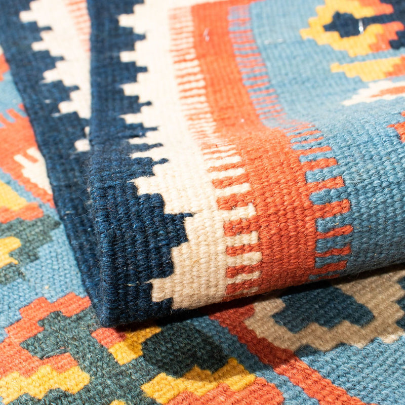 Kelim Rug - Oriental square  - 107 x 100 cm - orange