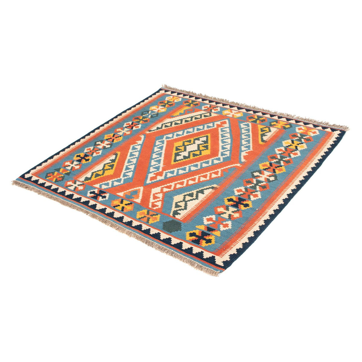 Kelim Rug - Oriental square  - 107 x 100 cm - orange