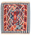Kelim Rug - Oriental square  - 111 x 105 cm - red