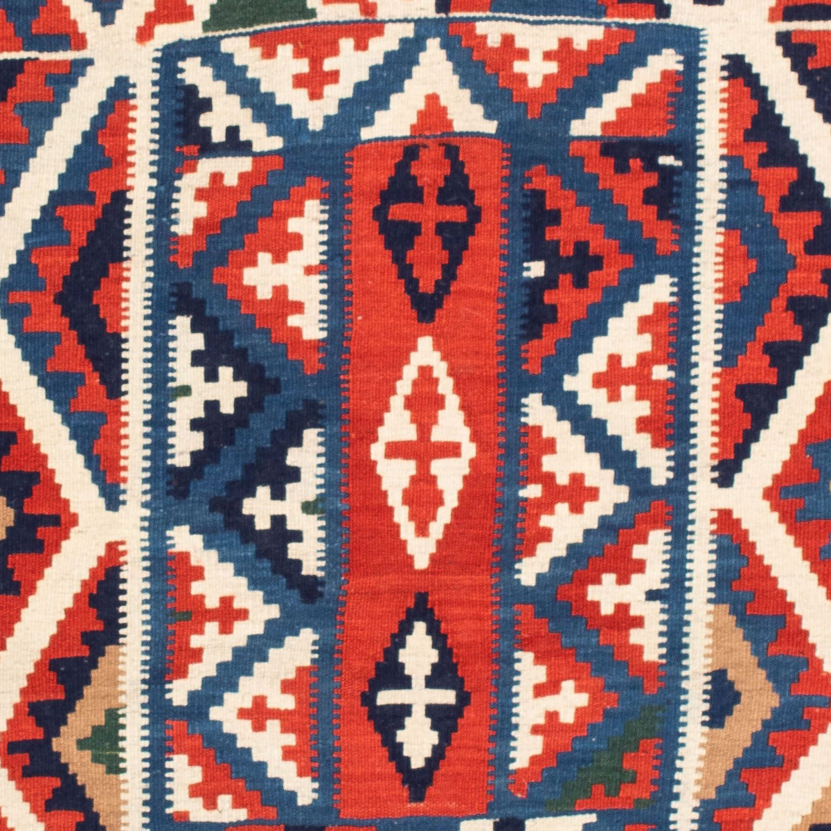 Kelim Rug - Oriental square  - 111 x 105 cm - red