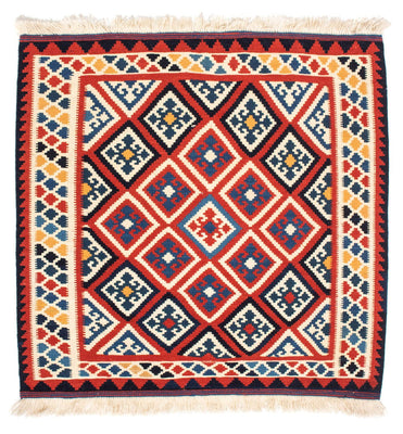 Kelim Rug - Oriental square  - 106 x 105 cm - red