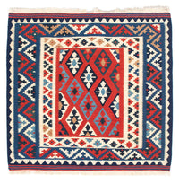 Kelim Rug - Oriental square  - 104 x 100 cm - dark blue