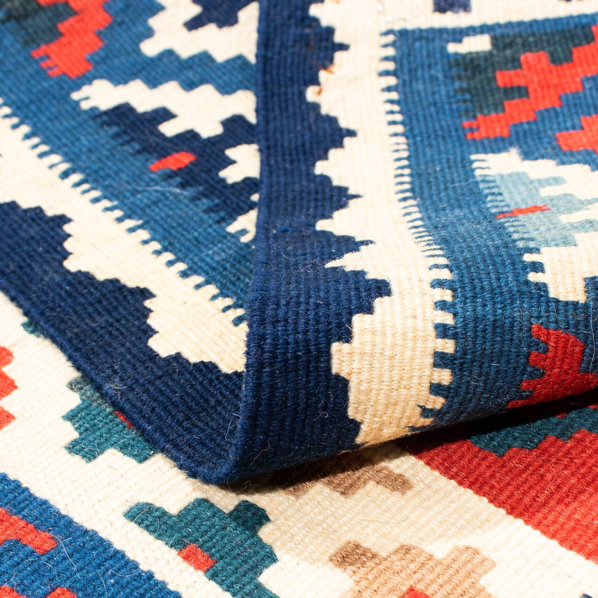 Kelim Rug - Oriental square  - 104 x 100 cm - dark blue