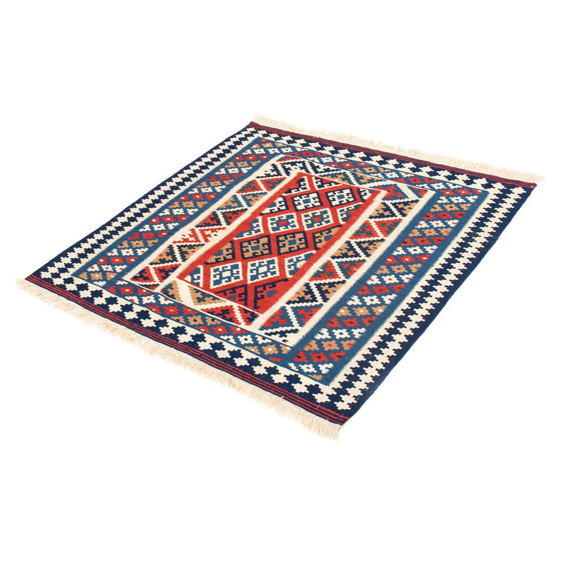 Kelim Rug - Oriental square  - 99 x 95 cm - dark blue