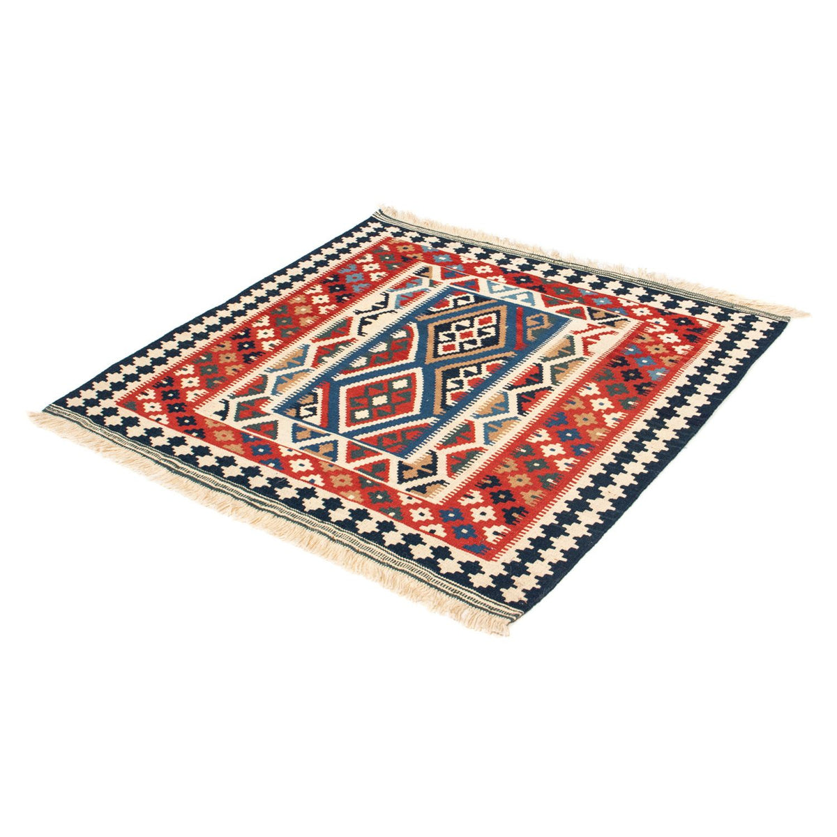 Kelim Rug - Oriental square  - 104 x 99 cm - red