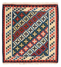 Kelim Rug - Oriental square  - 104 x 100 cm - dark blue