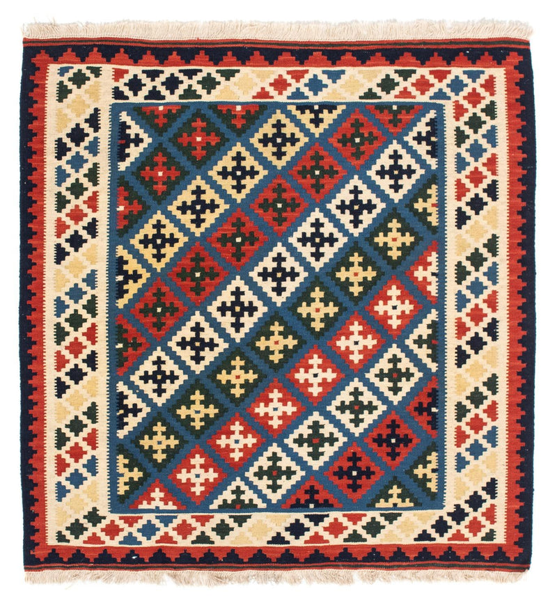 Kelim Rug - Oriental square  - 104 x 100 cm - dark blue