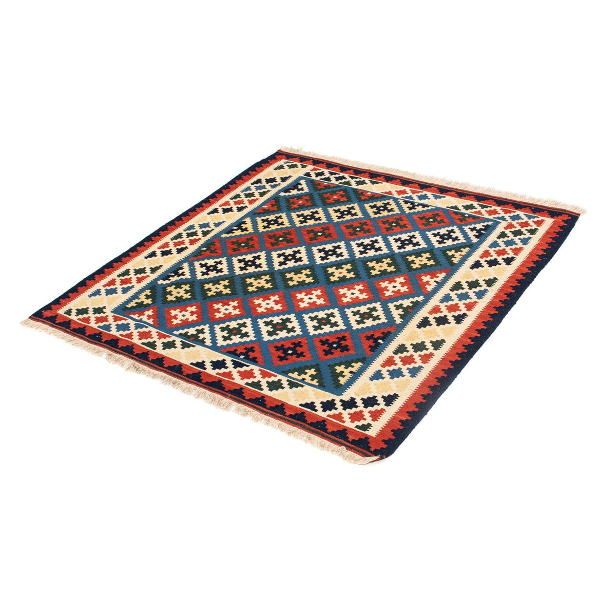 Kelim Rug - Oriental square  - 104 x 100 cm - dark blue