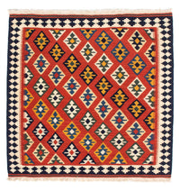 Kelim Rug - Oriental square  - 106 x 103 cm - red