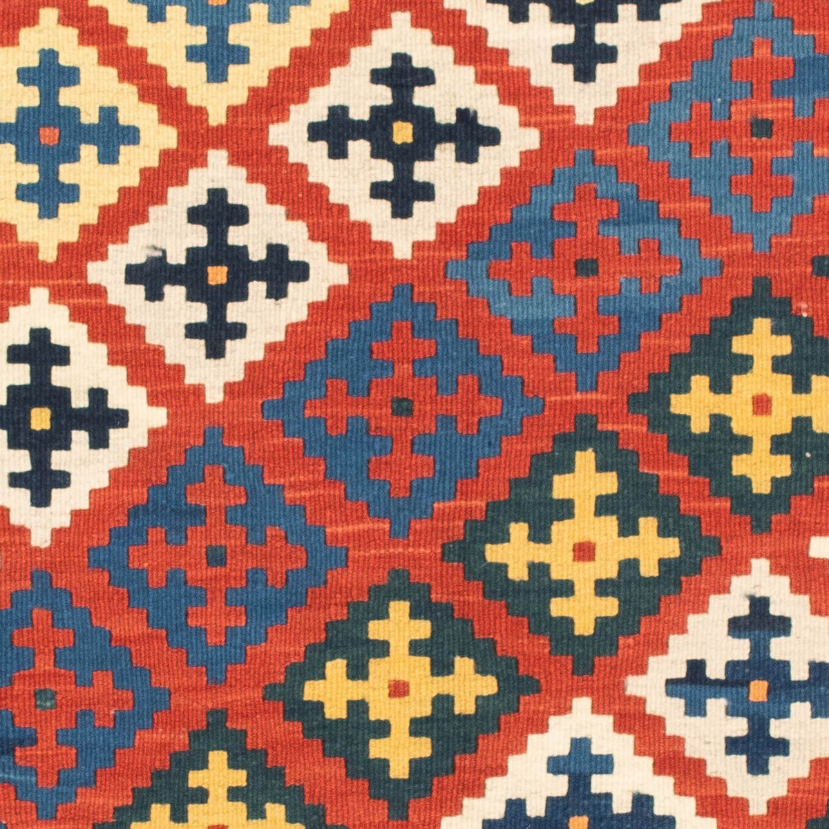 Kelim Rug - Oriental square  - 106 x 102 cm - dark red