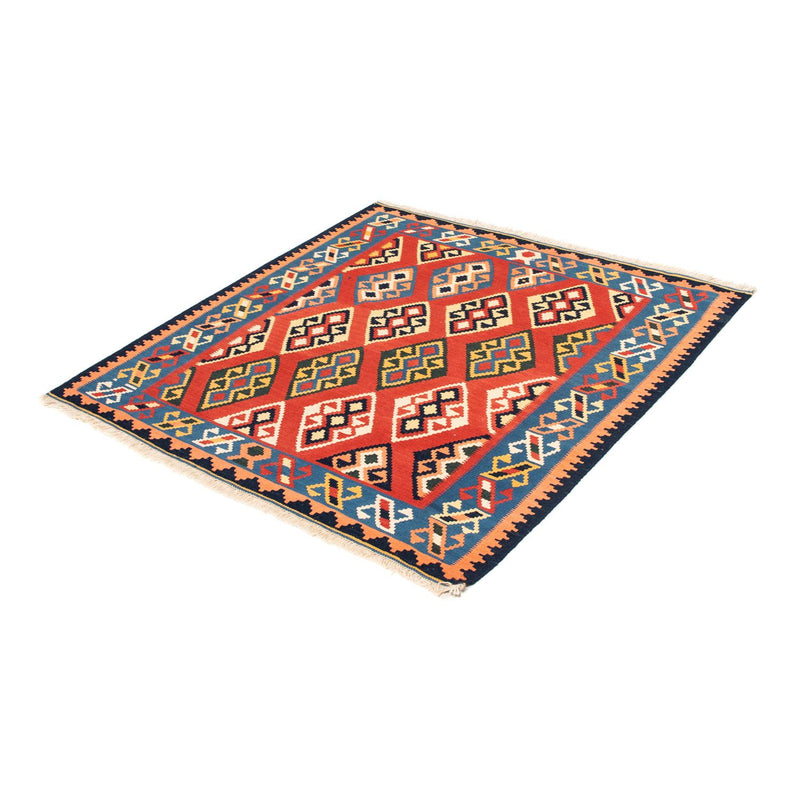 Kelim Rug - Oriental square  - 105 x 104 cm - dark red
