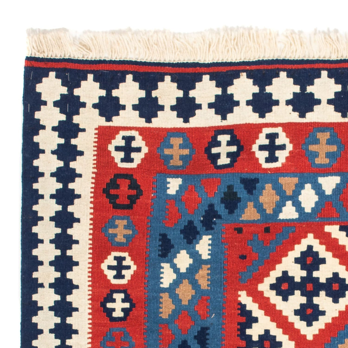 Kelim Rug - Oriental square  - 103 x 101 cm - red