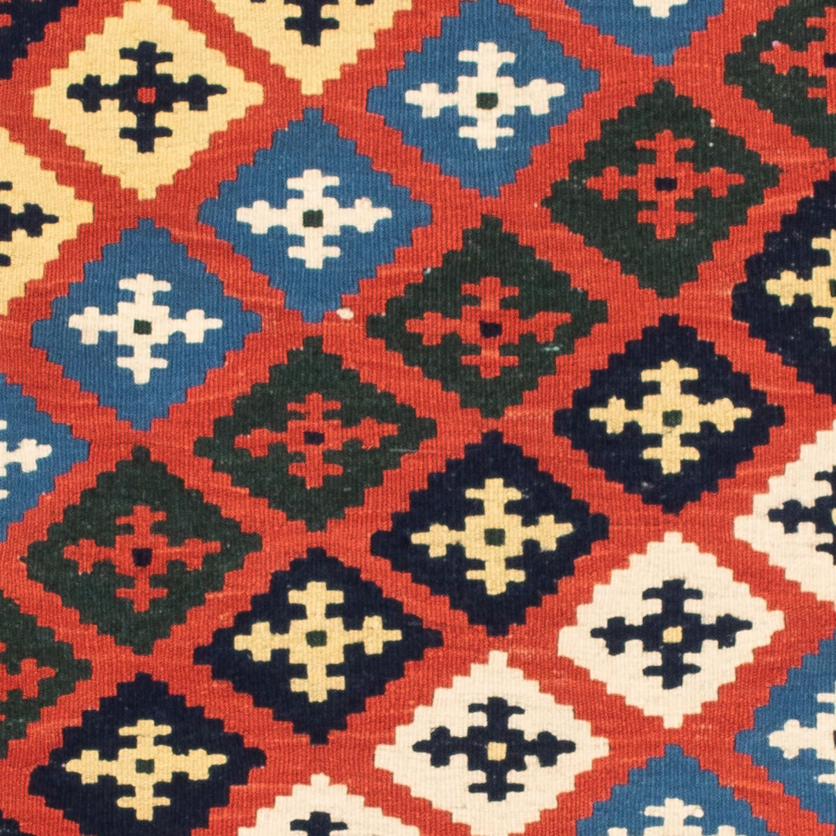 Kelim Rug - Oriental square  - 97 x 94 cm - red