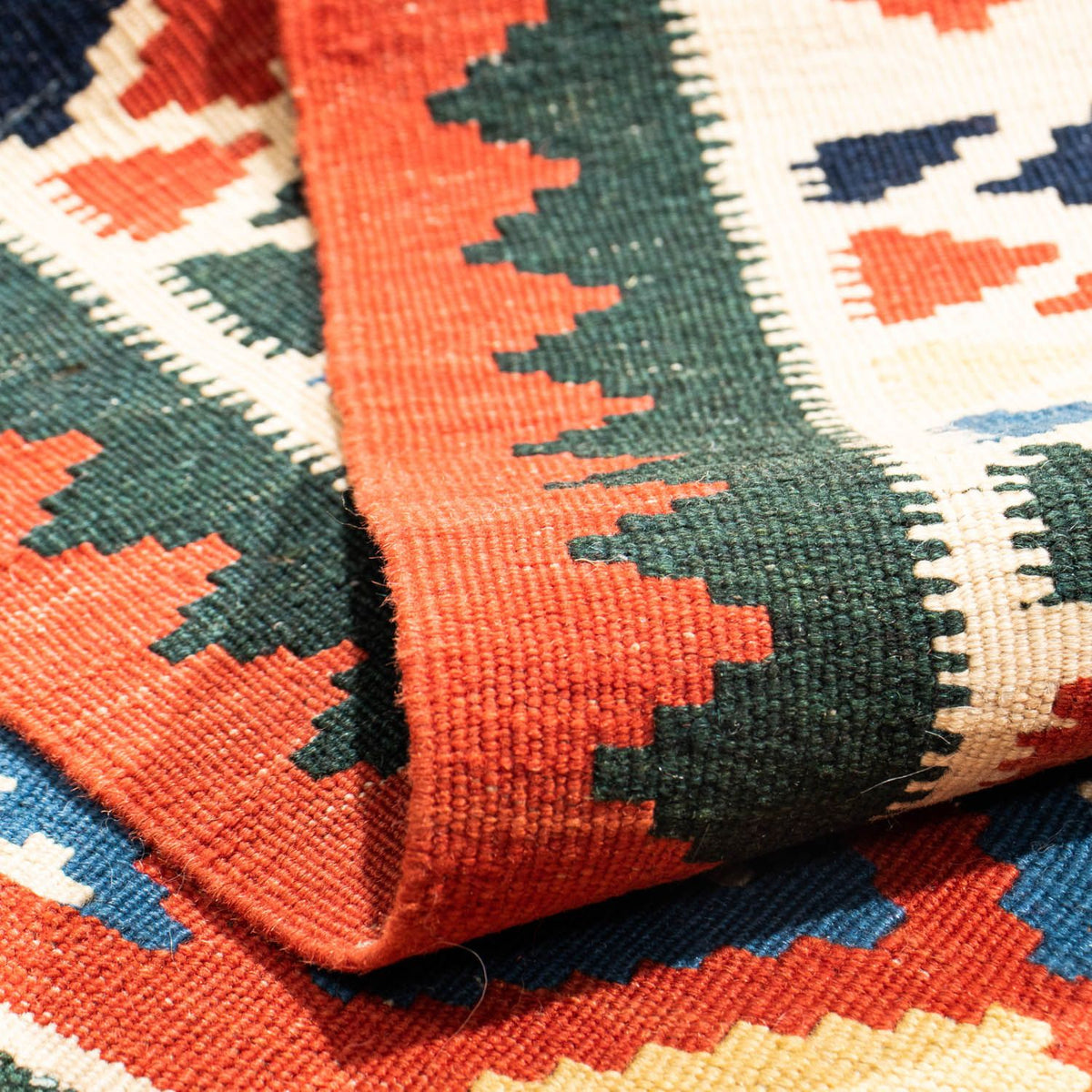 Kelim Rug - Oriental square  - 97 x 94 cm - red