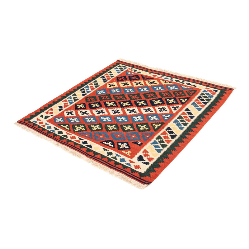 Kelim Rug - Oriental square  - 97 x 94 cm - red