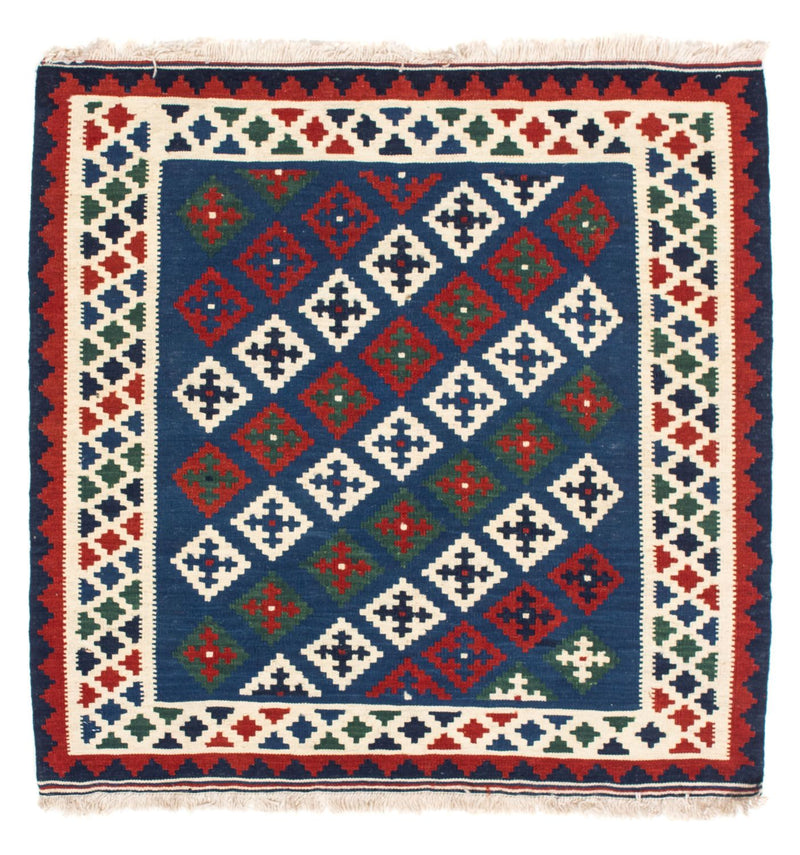 Kelim Rug - Oriental square  - 100 x 100 cm - dark blue