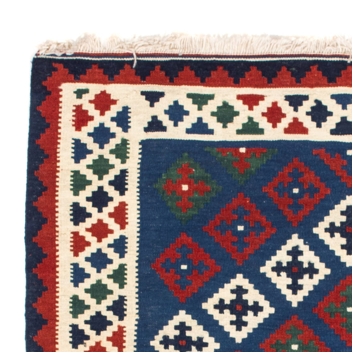 Kelim Rug - Oriental square  - 100 x 100 cm - dark blue