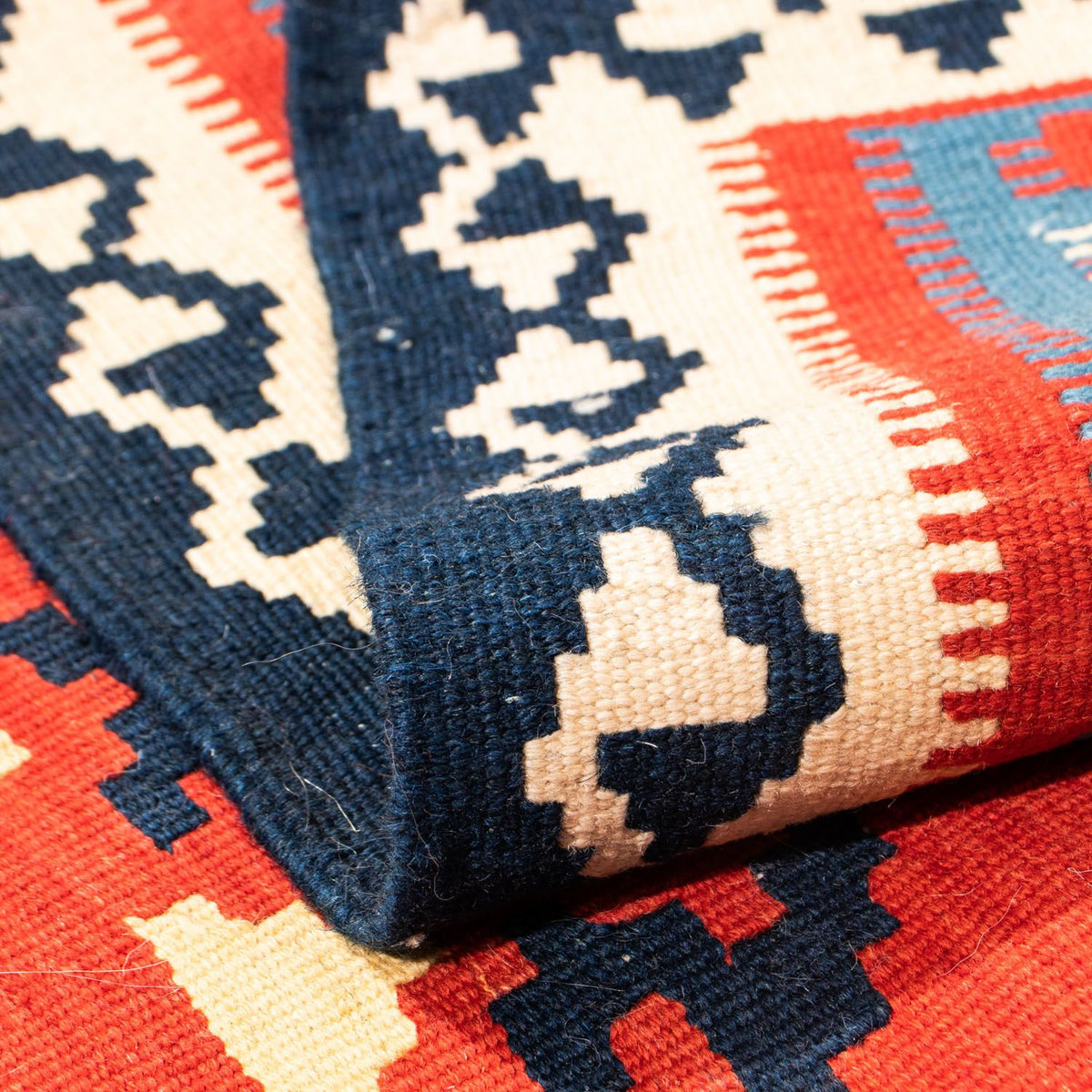 Kelim Rug - Oriental square  - 105 x 105 cm - red