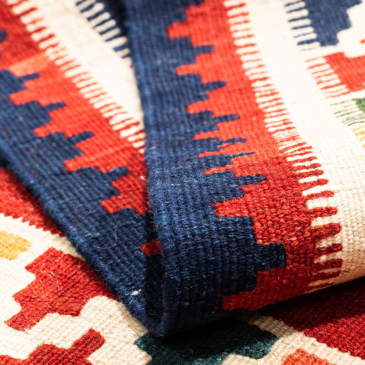 Kelim Rug - Oriental square  - 96 x 95 cm - dark red