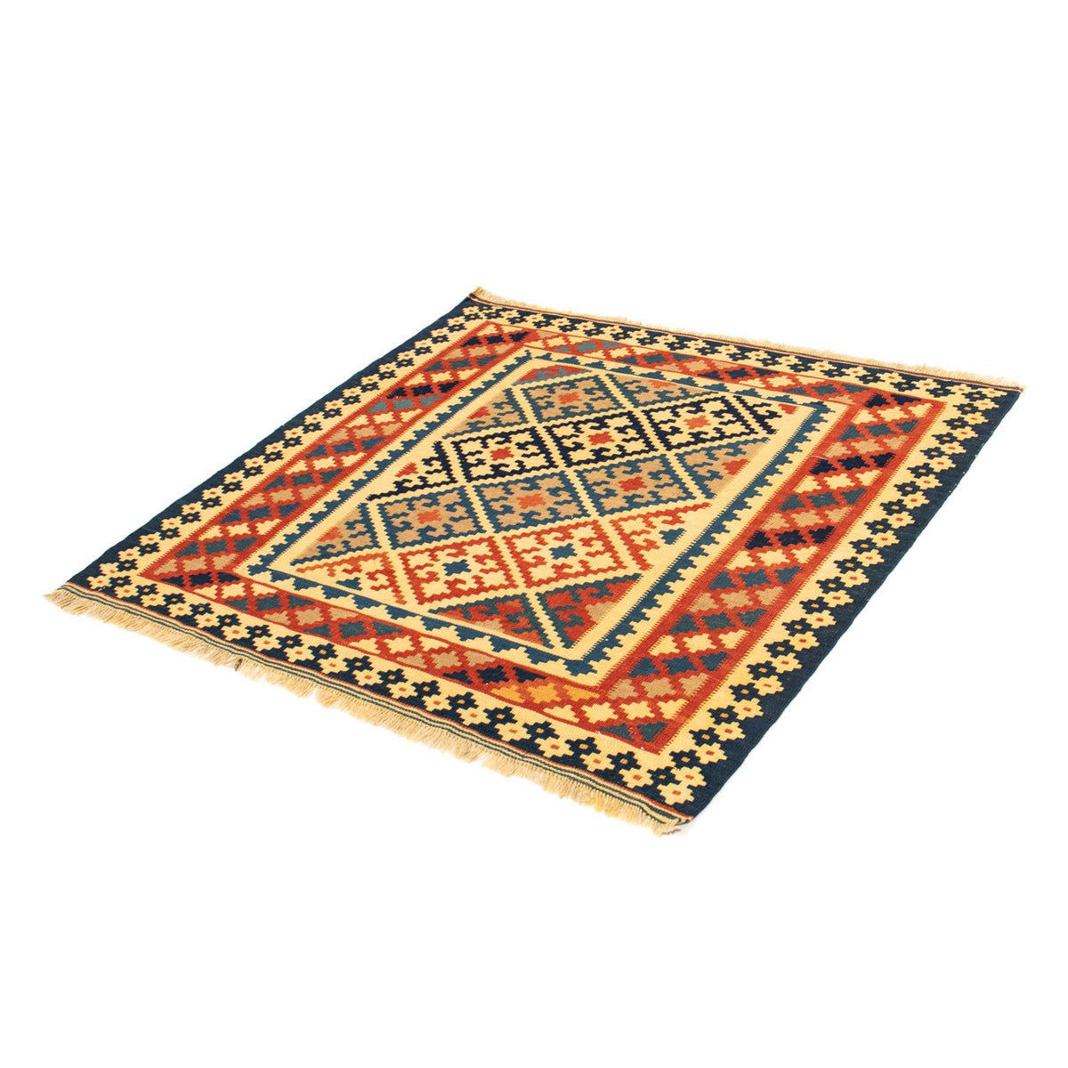 Kelim Rug - Oriental square  - 106 x 102 cm - gold