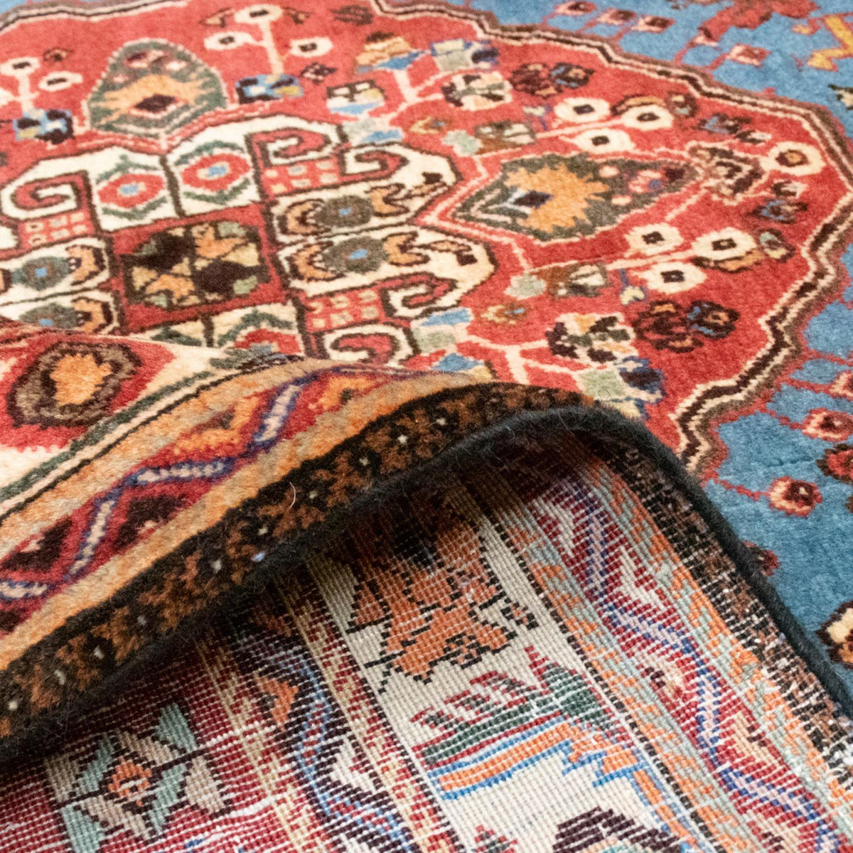 Perser Rug - Nomadic - 203 x 158 cm - light blue