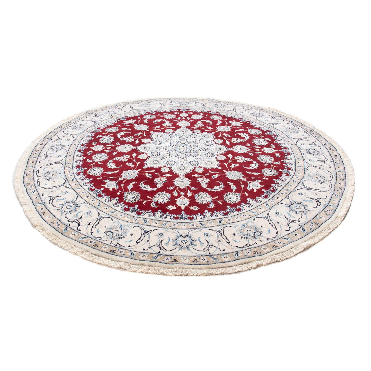 Perser Rug - Nain round  - 245 x 245 cm - dark red
