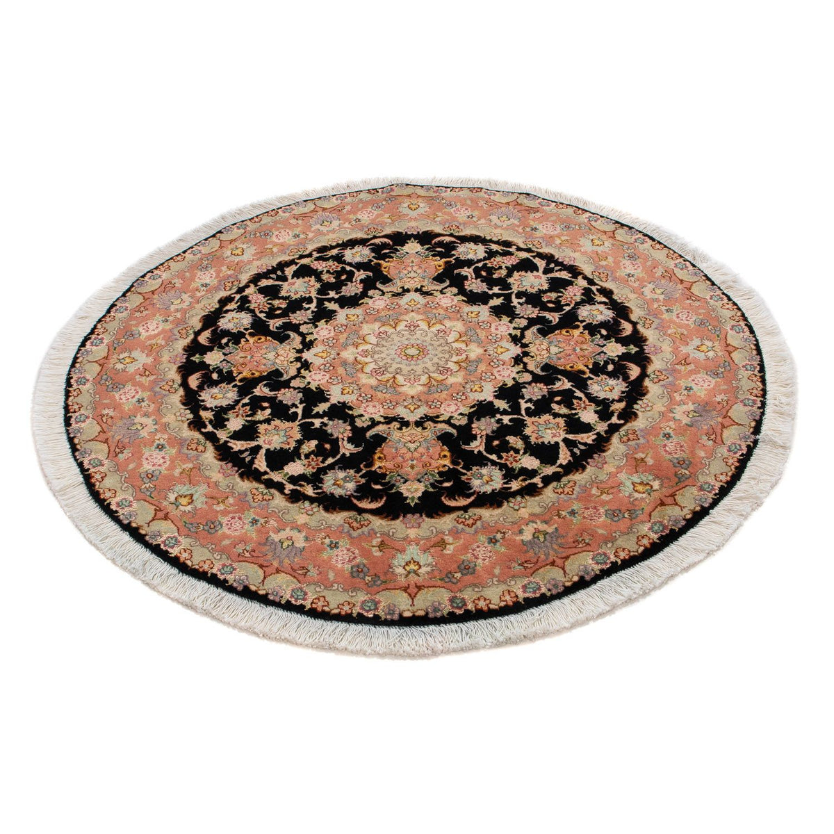Perser Rug - Tabriz - Royal round  - 100 x 100 cm - dark blue