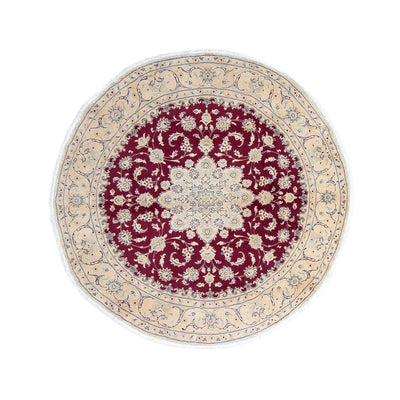 Perser Rug - Nain round  - 246 x 246 cm - dark red