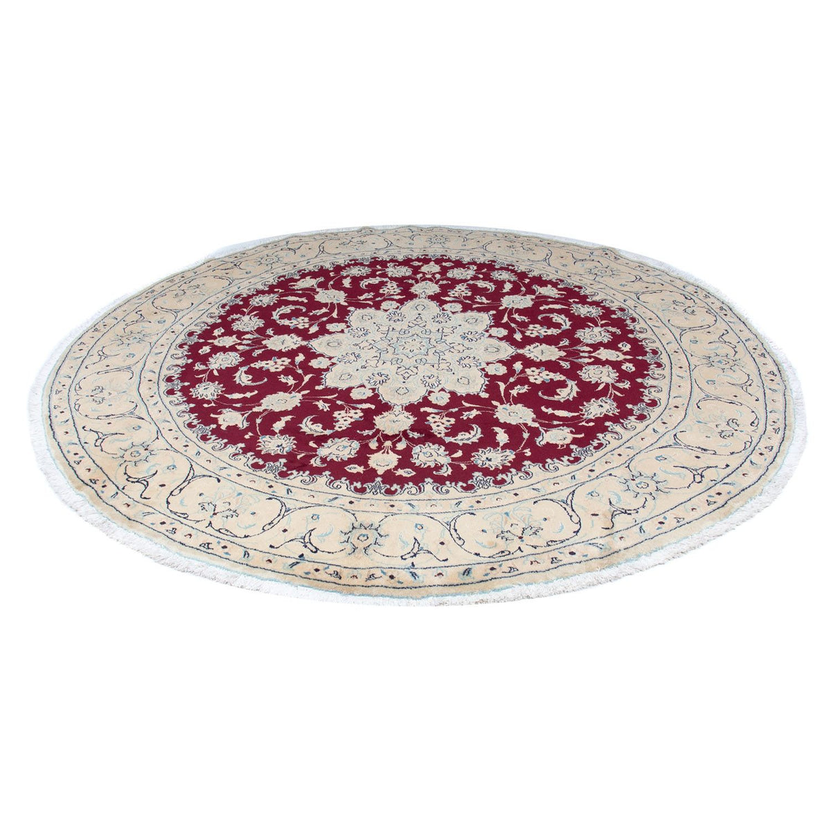 Perser Rug - Nain round  - 246 x 246 cm - dark red