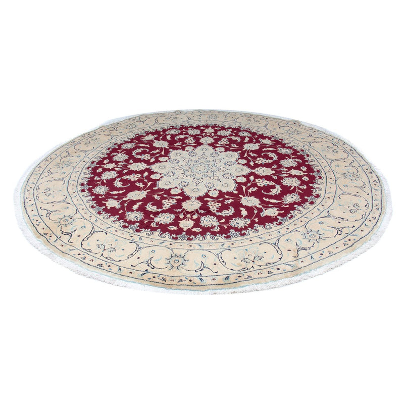 Perser Rug - Nain round  - 246 x 246 cm - dark red