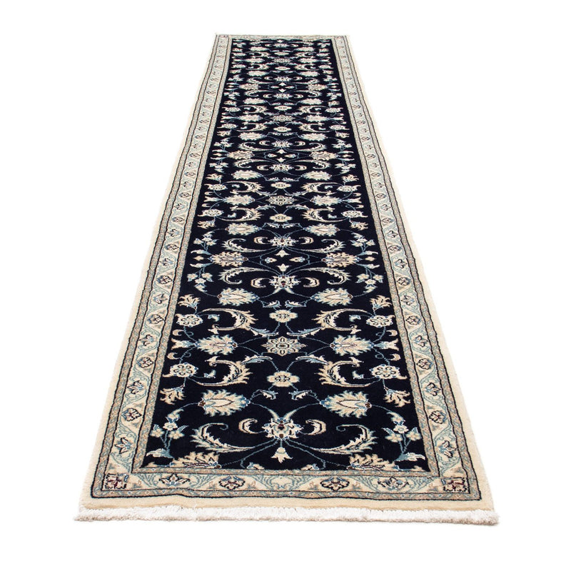 Runner Perser Rug - Nain - 400 x 77 cm - dark blue