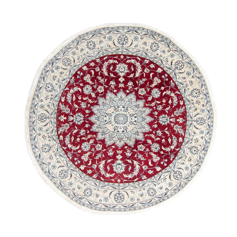 Perser Rug - Nain round  - 248 x 248 cm - dark red