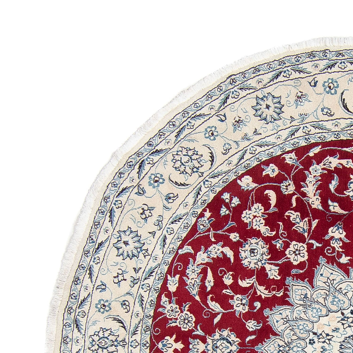 Perser Rug - Nain round  - 248 x 248 cm - dark red