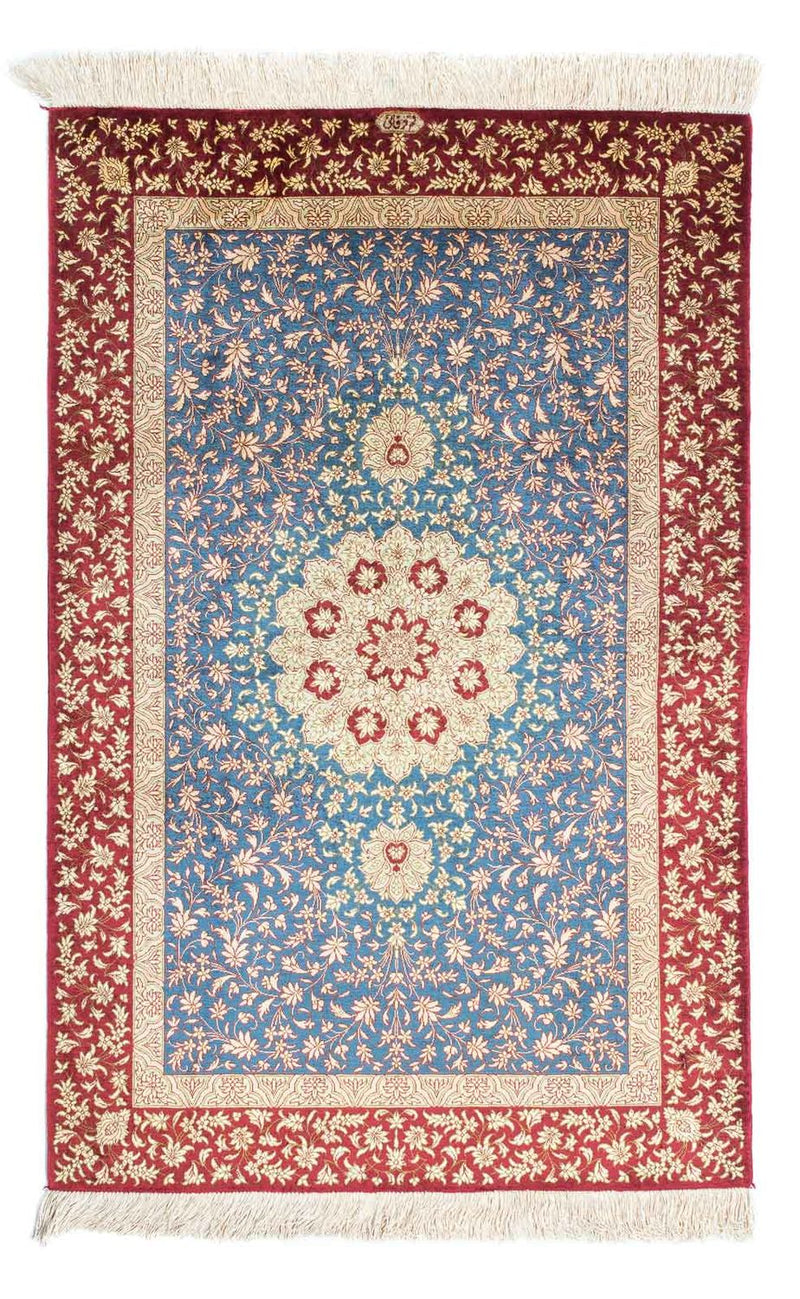 Perser Rug - Ghom - 123 x 78 cm - light blue