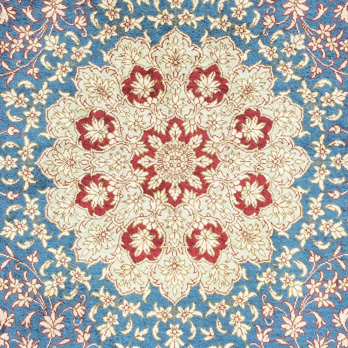 Perser Rug - Ghom - 123 x 78 cm - light blue