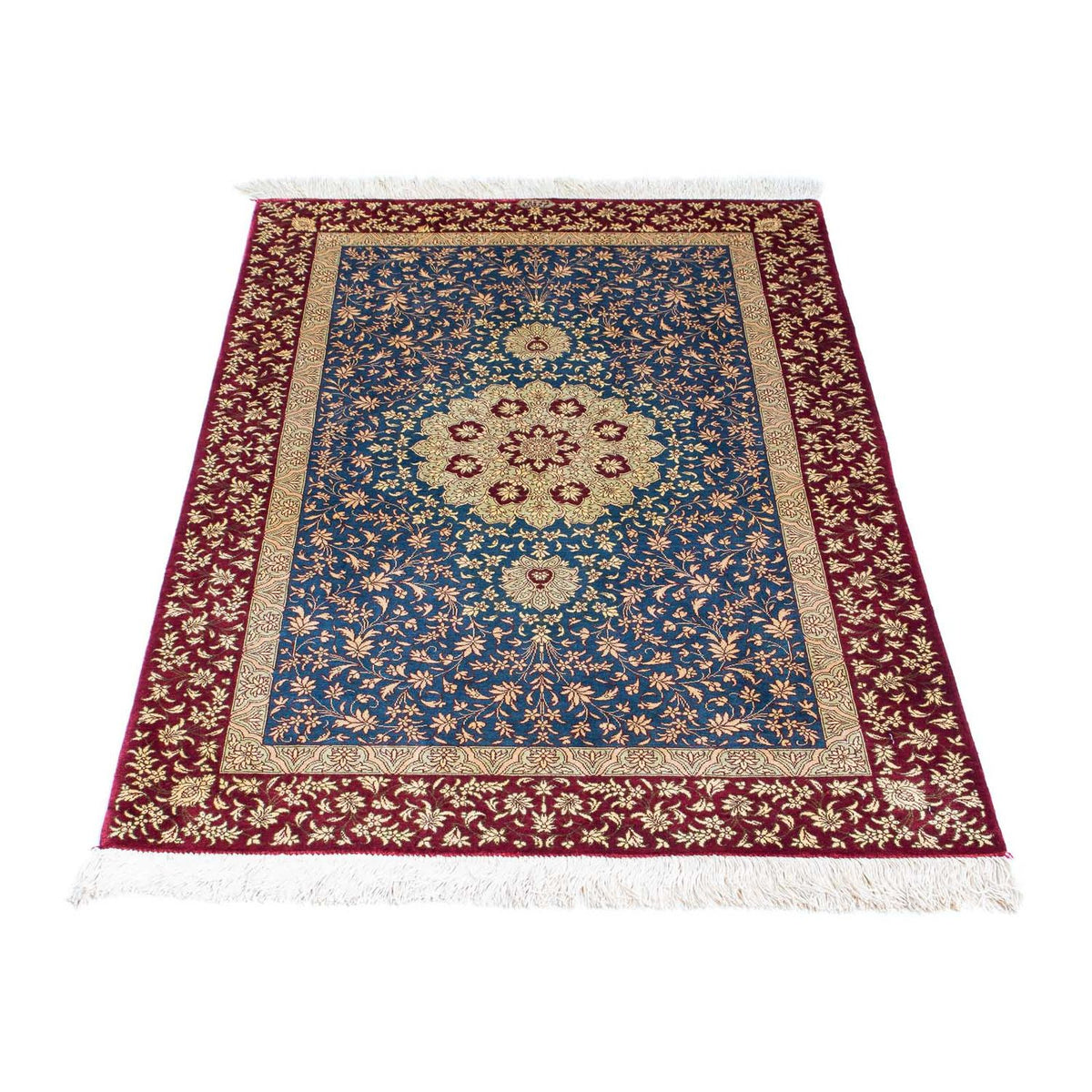 Perser Rug - Ghom - 123 x 78 cm - light blue