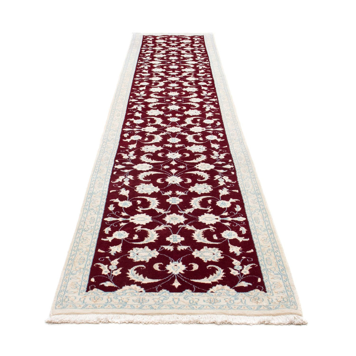 Runner Perser Rug - Nain - 398 x 84 cm - dark red
