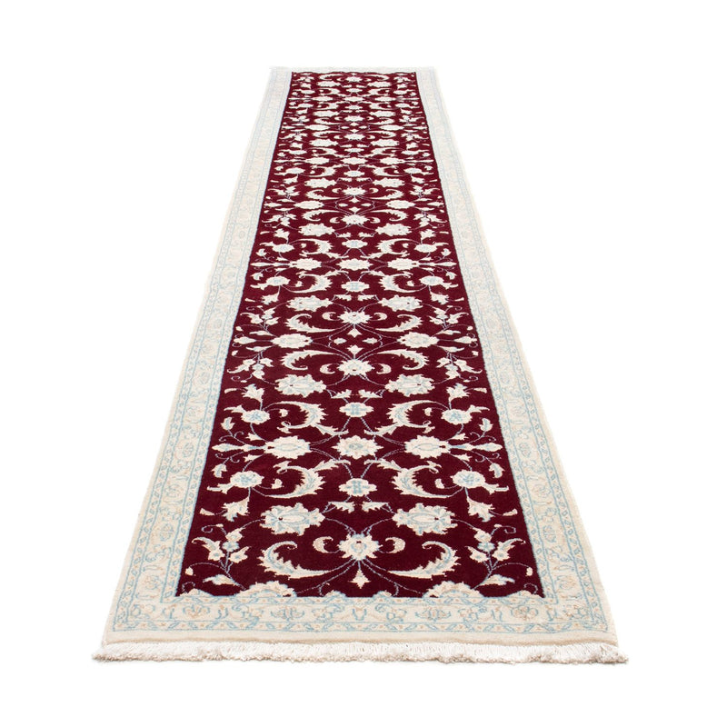 Runner Perser Rug - Nain - 398 x 84 cm - dark red