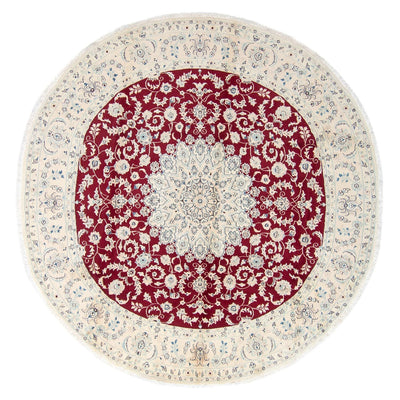 Perser Rug - Nain - Royal round  - 292 x 292 cm - dark red